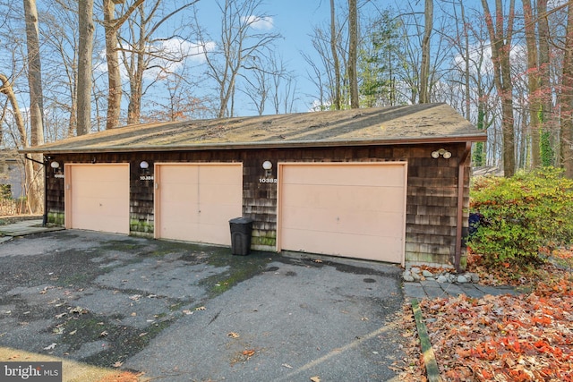 view of garage