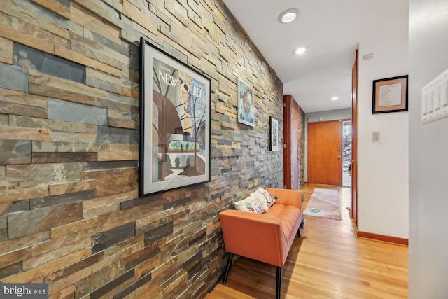 hall featuring light hardwood / wood-style floors