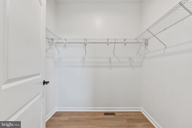 spacious closet featuring hardwood / wood-style flooring