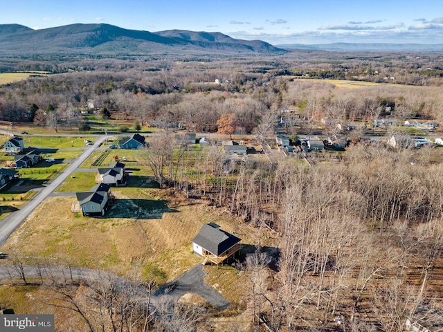 aerial view featuring a mountain view