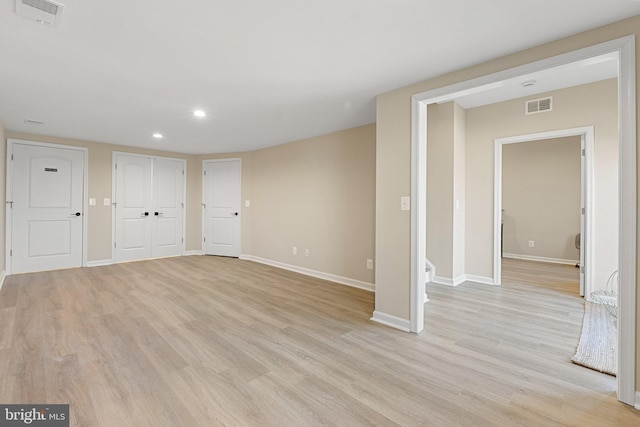 empty room featuring light hardwood / wood-style floors