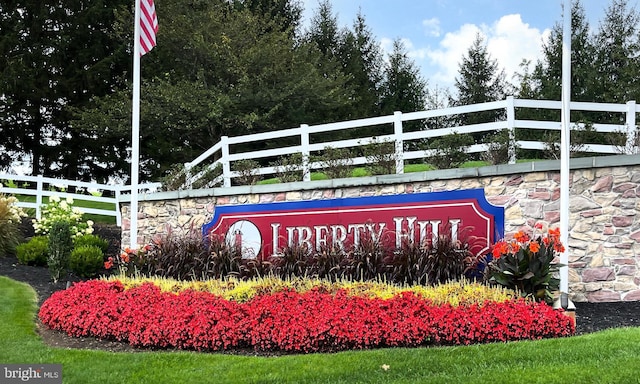 view of community sign