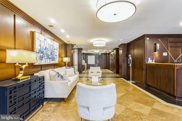 7902 Brynmor Ct Unit 201, Pikesville, MD 21208 - lobby with crown molding and recessed lighting
