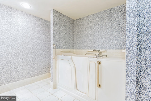 7902 Brynmor Ct Unit 201, Pikesville, MD 21208 - bathroom featuring tile patterned floors and a garden tub