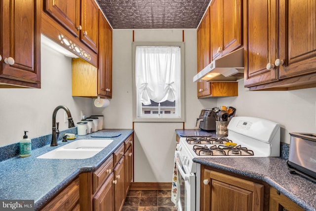 kitchen featuring sink and gas range gas stove