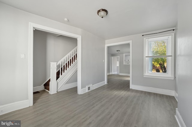 empty room featuring light wood-type flooring