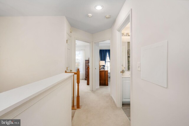 4 Bay View Ln, Colonial Beach, VA 22443 - hall featuring an upstairs landing and light carpet