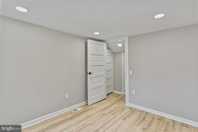 interior space with light hardwood / wood-style flooring