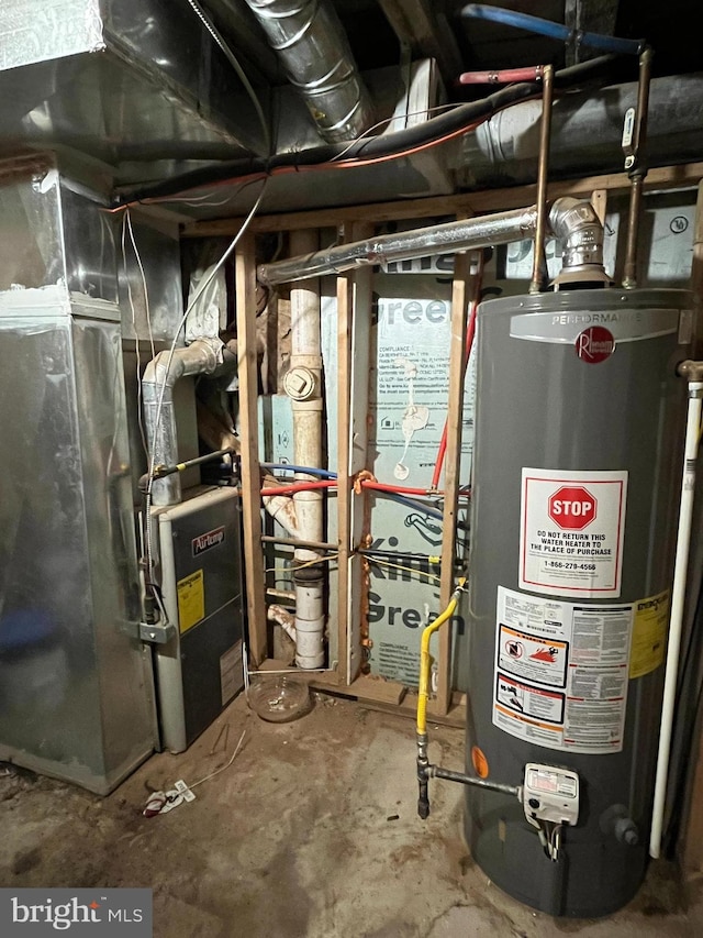 utilities featuring heating unit and water heater