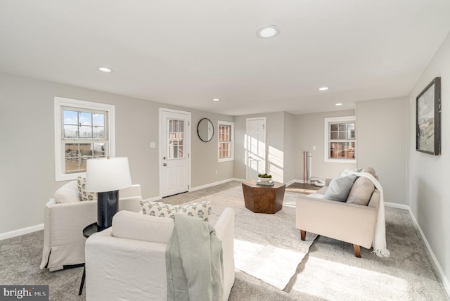 28 W Main St, Fairfield, PA 17320 - living area featuring recessed lighting, light colored carpet, and baseboards
