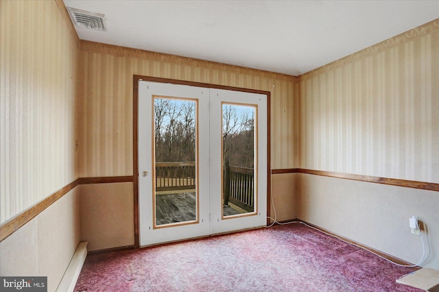 view of carpeted spare room