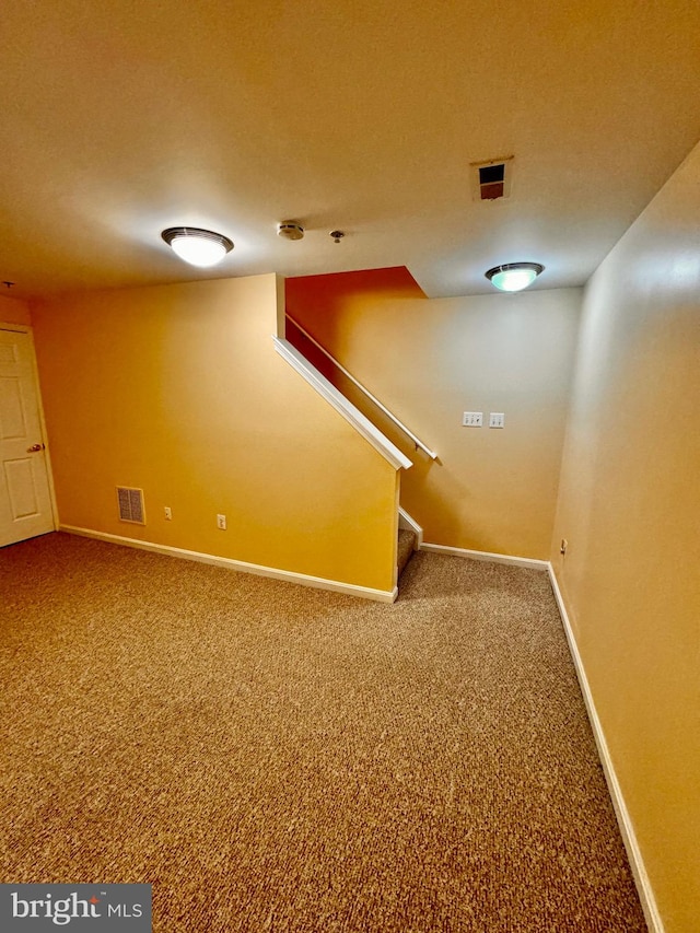 stairs with carpet flooring