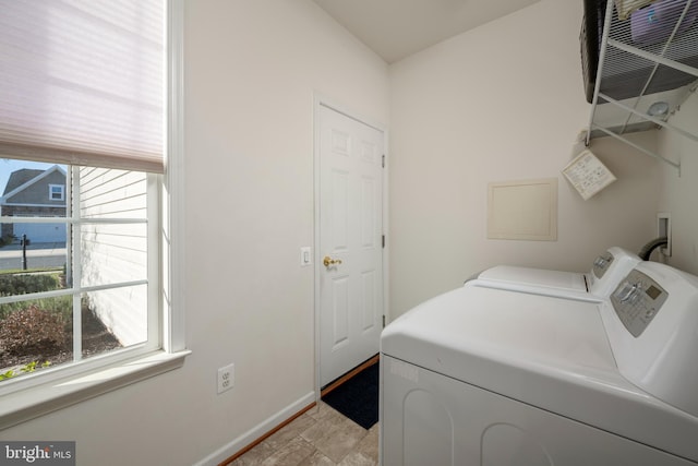 laundry area featuring washing machine and dryer