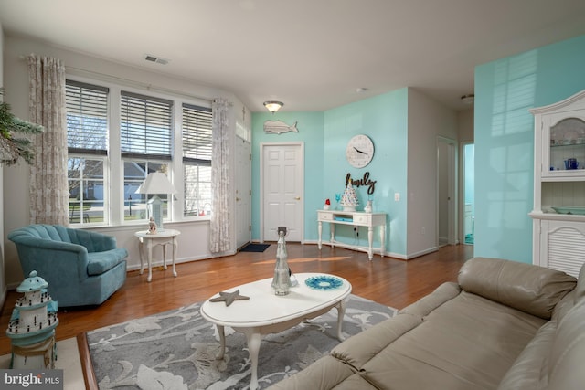 living room featuring hardwood / wood-style floors