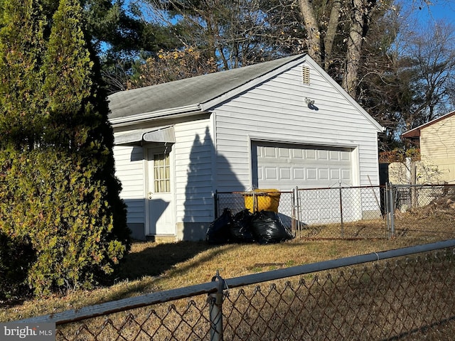 view of garage