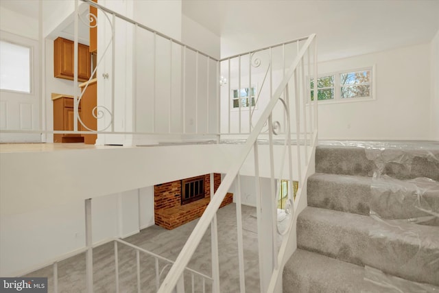 stairs with a wealth of natural light