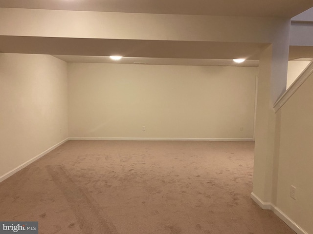 basement featuring carpet floors