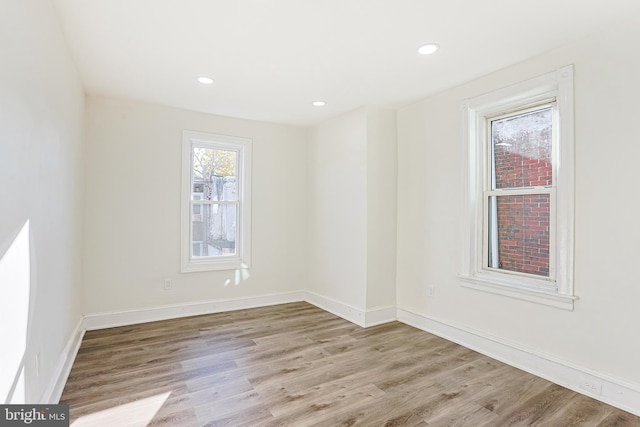 empty room featuring light wood-type flooring