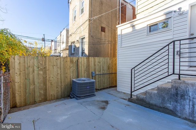 view of patio featuring central AC