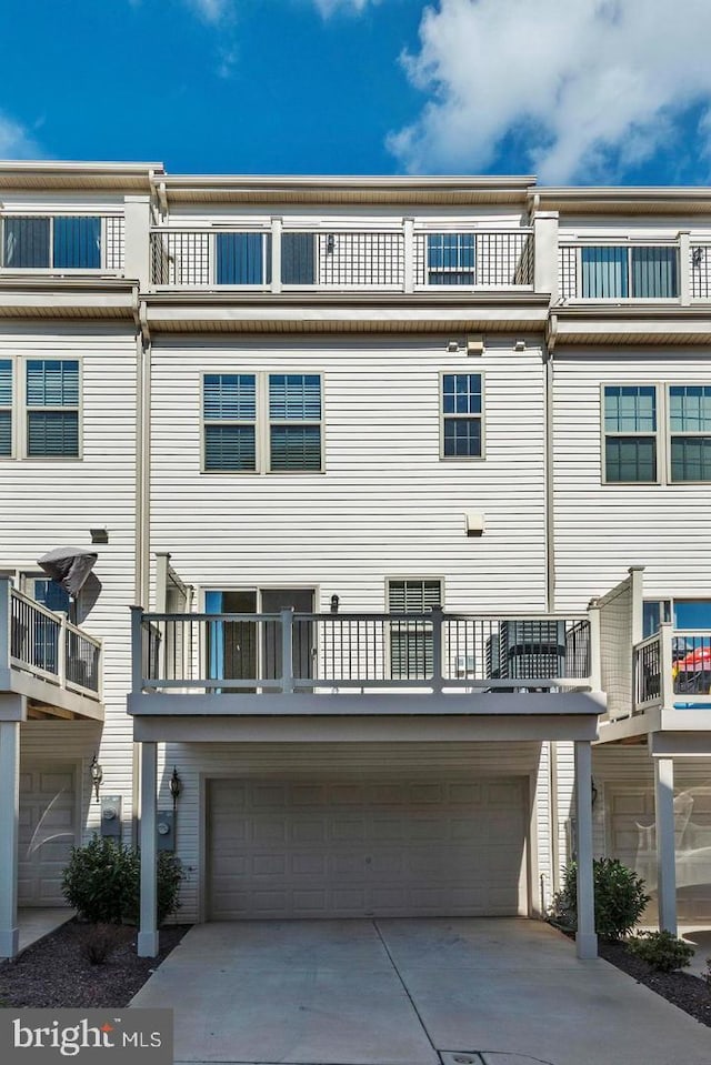 exterior space featuring a garage