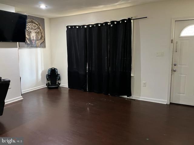 entrance foyer featuring dark wood-type flooring