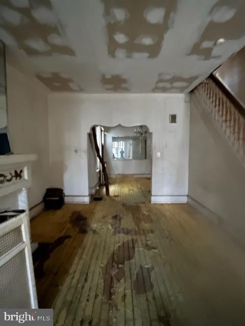 interior space with hardwood / wood-style floors