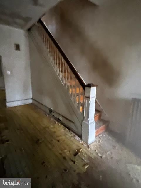 interior space with hardwood / wood-style floors