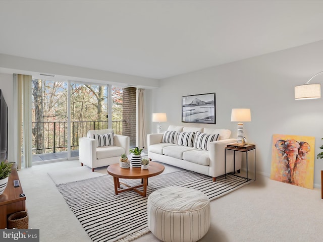 view of carpeted living room