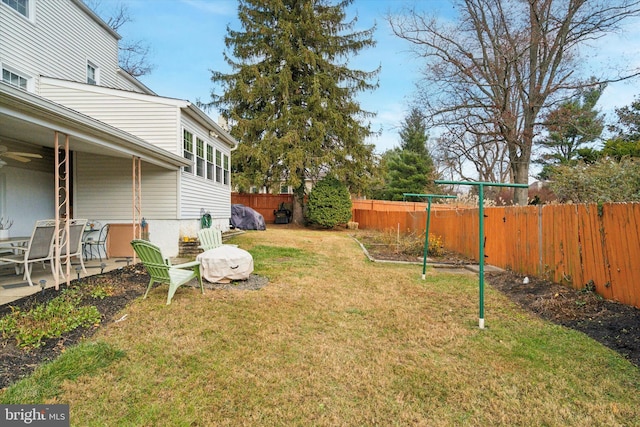 view of yard with a patio area