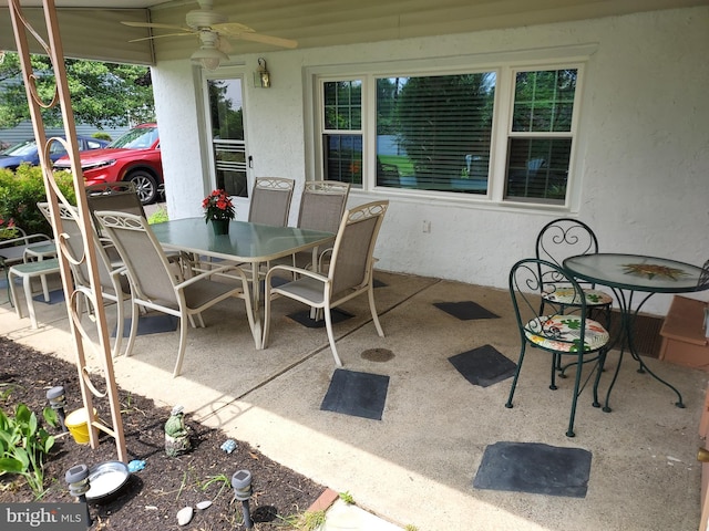 view of patio / terrace with ceiling fan