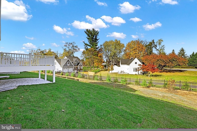 view of yard featuring a deck