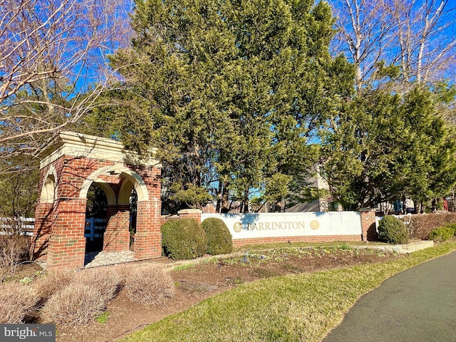 view of community sign