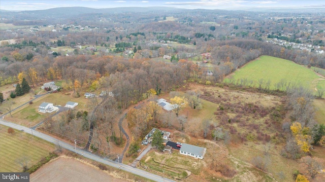 bird's eye view featuring a rural view