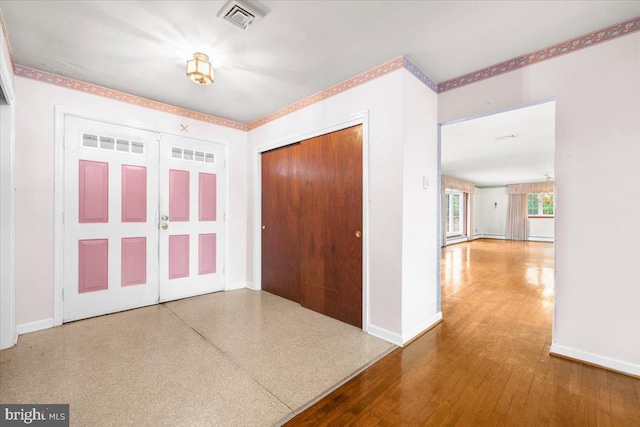 foyer entrance featuring wood-type flooring