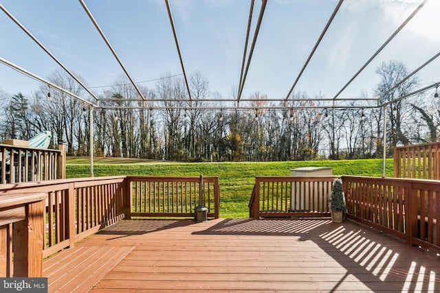 deck with a lawn