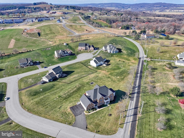 bird's eye view with a rural view