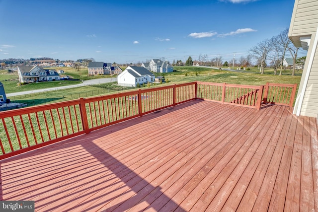 deck with a lawn