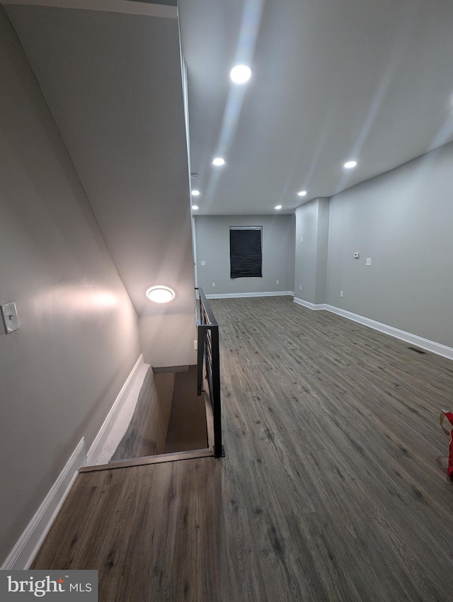 interior space featuring dark hardwood / wood-style flooring