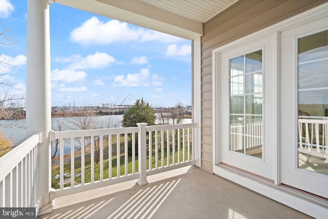 balcony with a water view