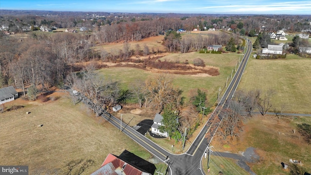 aerial view with a rural view