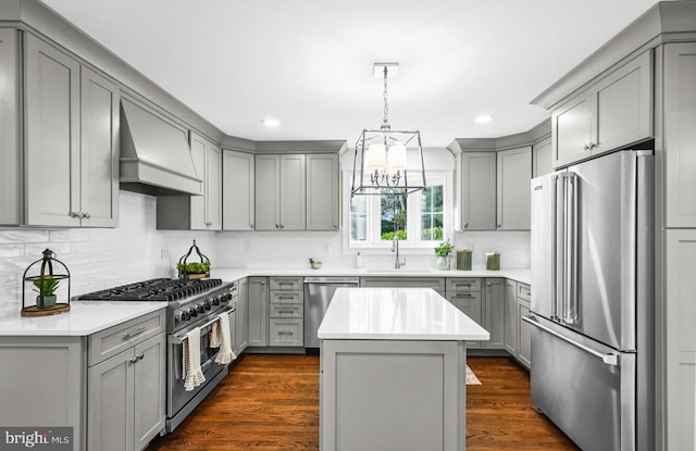 189 Constitution Dr, Princeton, NJ 08540 - kitchen with high end appliances, gray cabinets, and recessed lighting