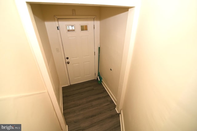 interior space featuring dark wood-type flooring