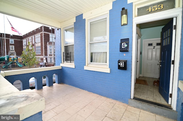 view of patio with a porch