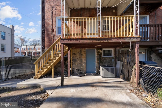 property entrance with central AC