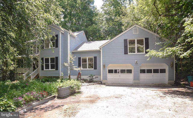 view of front of house with a garage