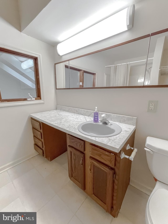 bathroom with toilet and vanity