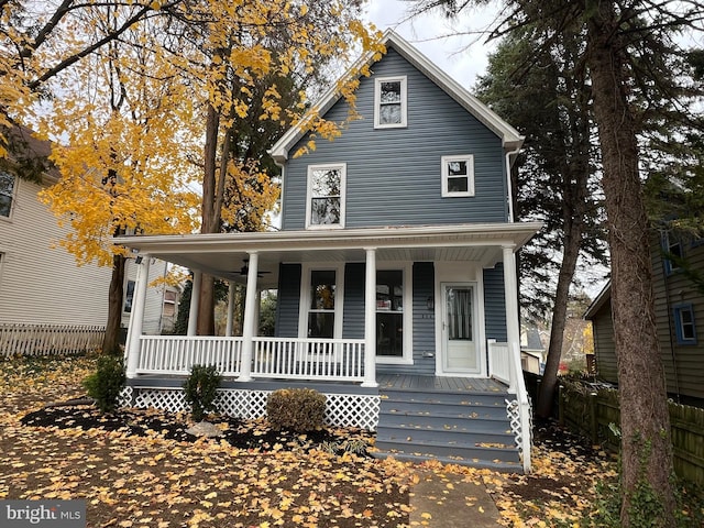 view of front of property with a porch