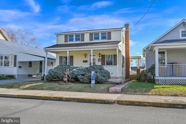 view of front of home with a porch