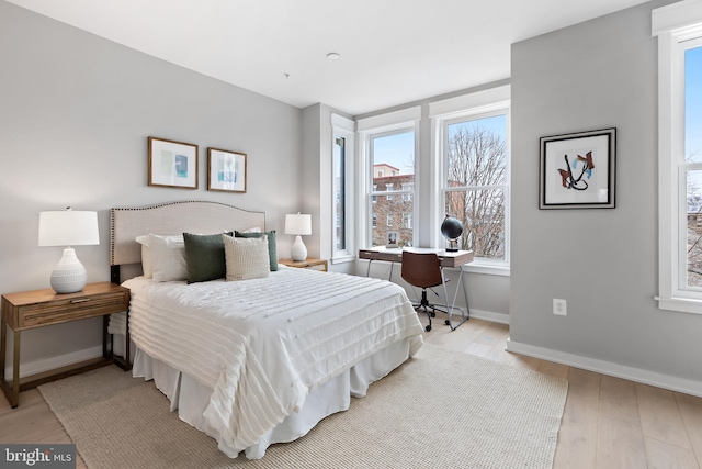 bedroom featuring light hardwood / wood-style floors