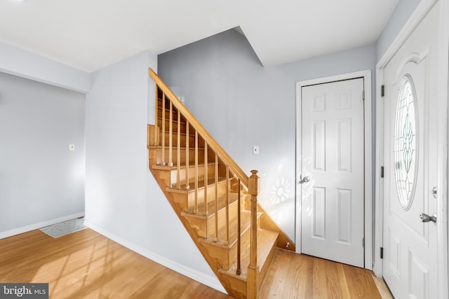 interior space with hardwood / wood-style flooring